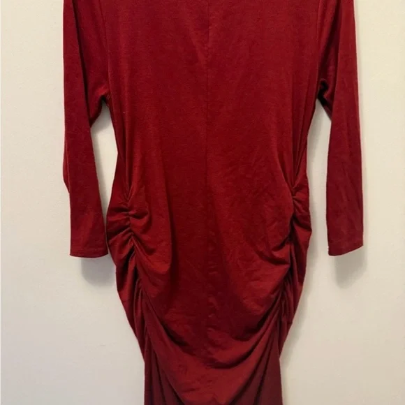 Maternity Red Long Sleeve Dress - Picture 3 of 3